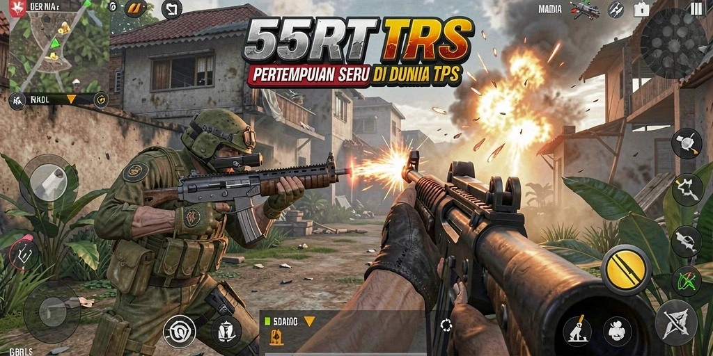 Gameplay seru dalam 55RT dengan aksi TPS intens.