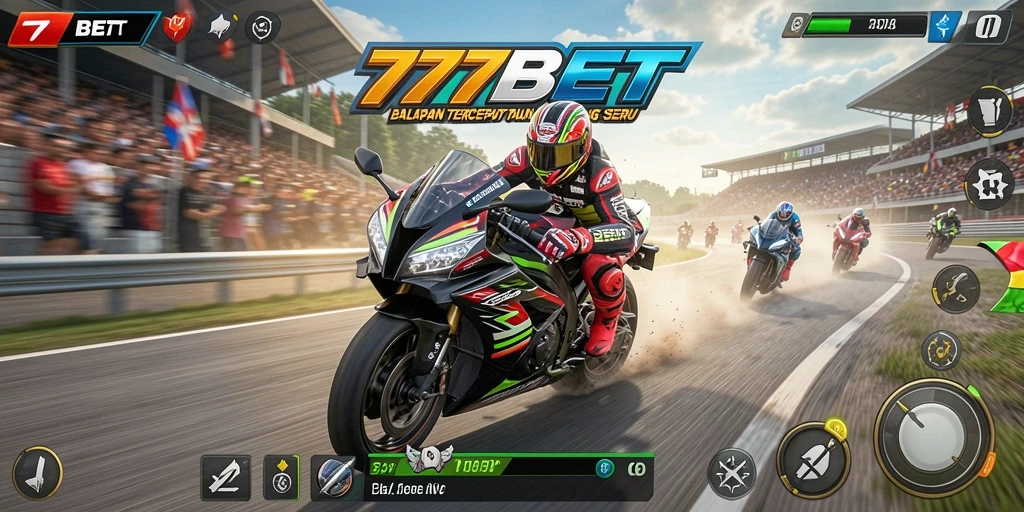 Tampilan gameplay seru dari balapan motor di 777BET.
