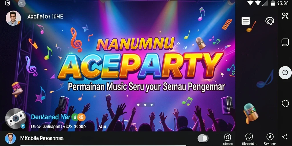 Tampilan gameplay ACEPARTY yang penuh energi dan interaksi.
