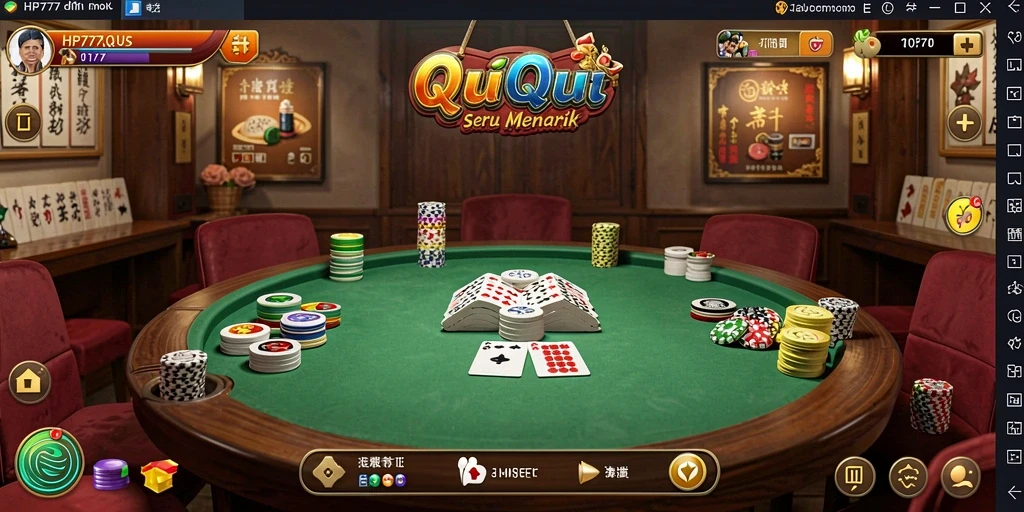 Gameplay HP777 menampilkan momen seru permainan QiuQiu.