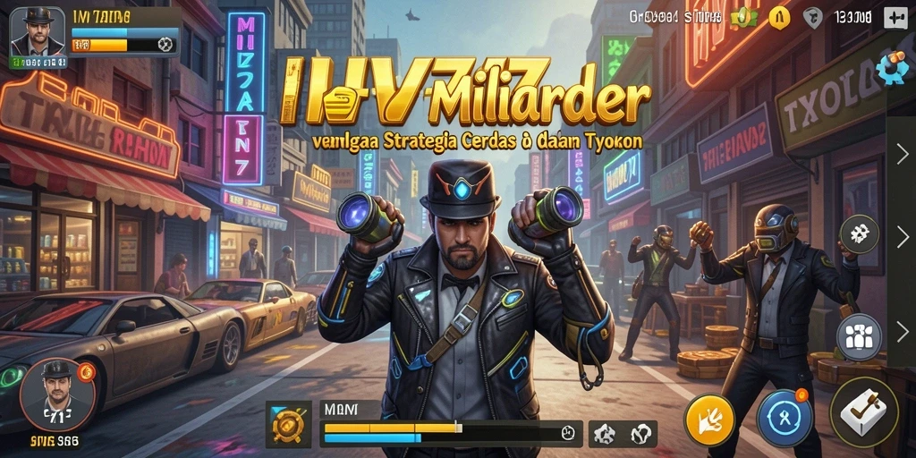 Menunjukkan gameplay seru dari IW777 dalam membangun bisnis Tycoon.