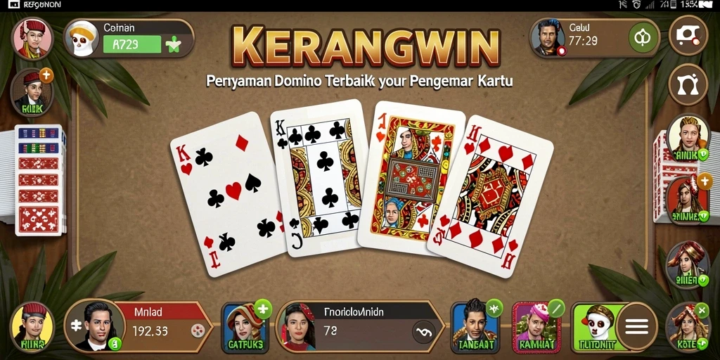 Tampilan screenshot KERANGWIN menampilkan gameplay seru domino.