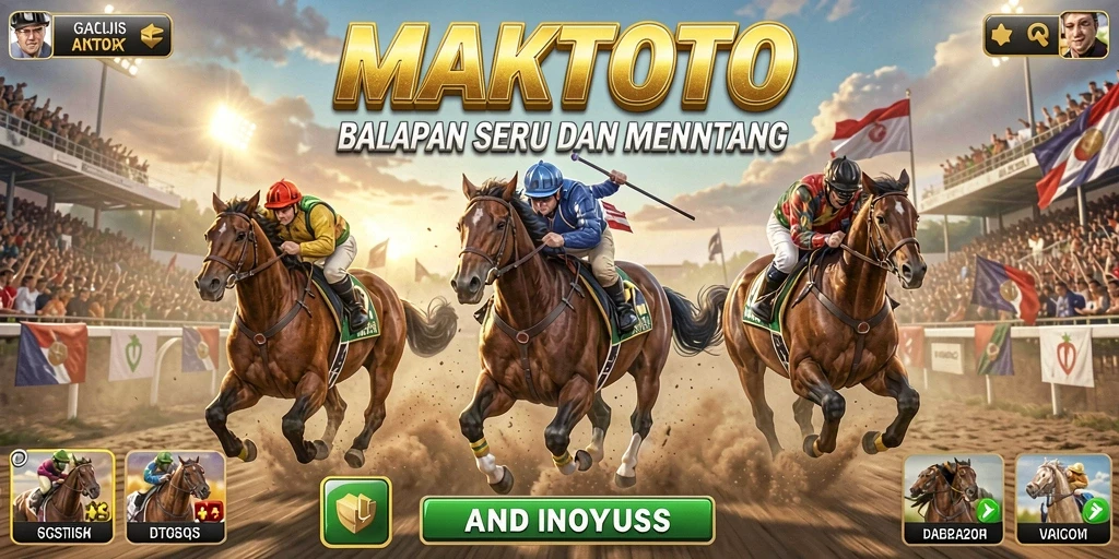 Screenshot gameplay MAKTOTO menampilkan balapan seru di trek yang menantang.