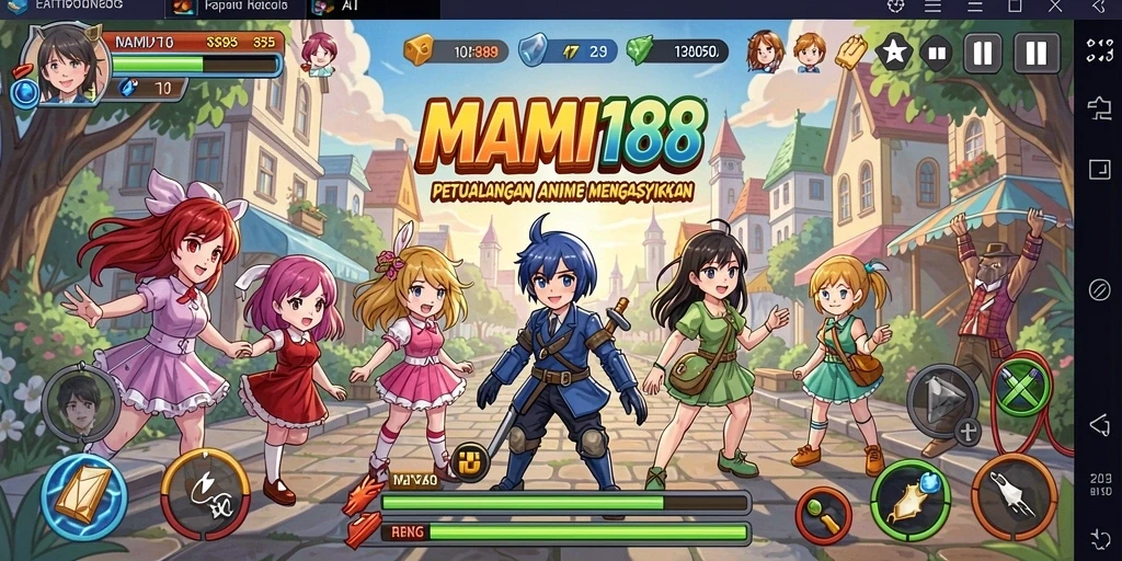 Gameplay seru dengan karakter anime favorit yang bergerak dinamis.