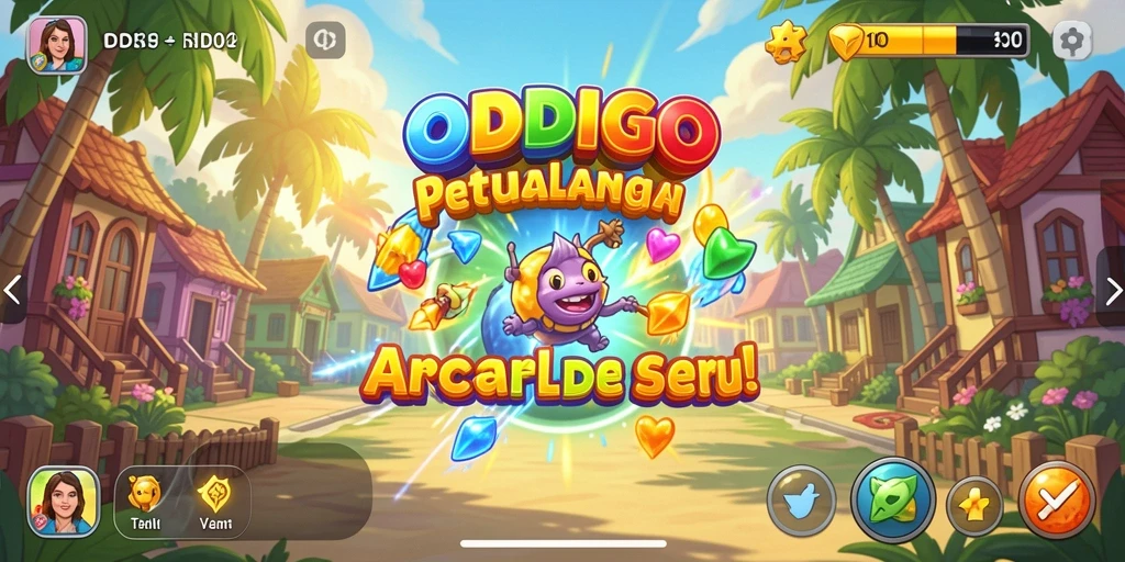 Screenshot ODDIGO menampilkan aksi gameplay arcade yang seru.
