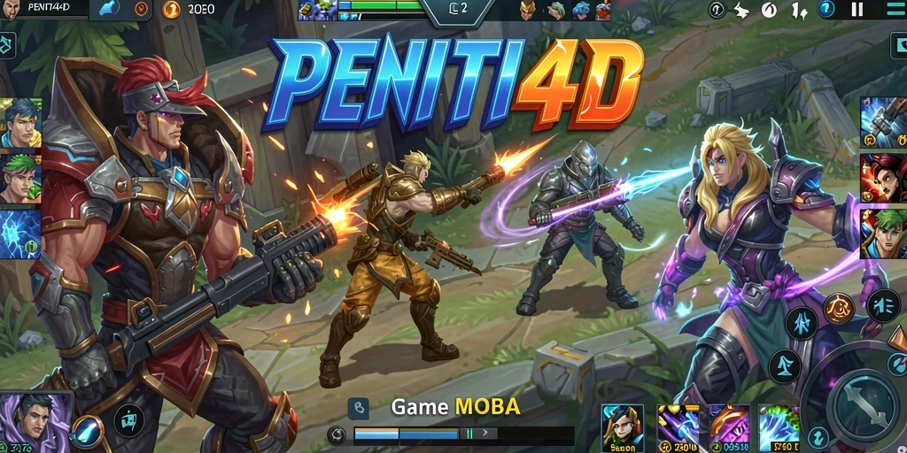 Screenshot gameplay seru dari PENITI4D dengan aksi MOBA yang mendebarkan.