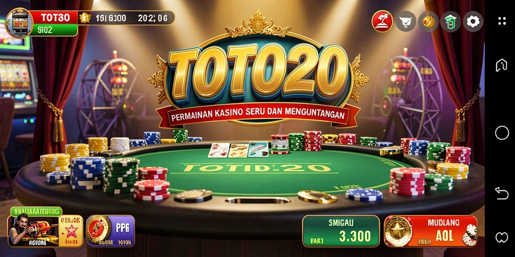 Tampilan gameplay menarik dari TOTO20 yang menunjukkan keseruan permainan Kasino.