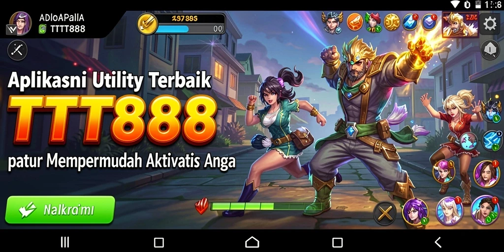 Tampilan antarmuka aplikasi TTT888 yang modern dan user-friendly.