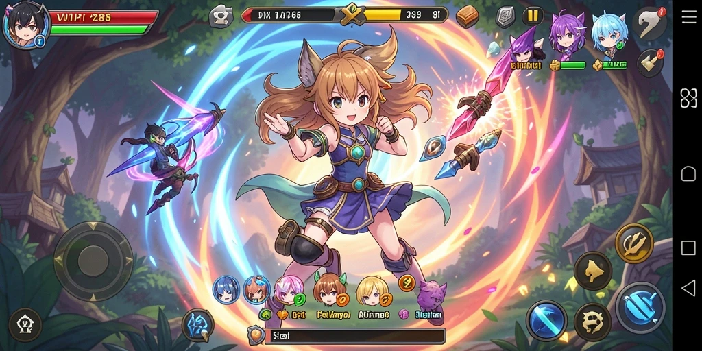 Screenshot menunjukkan gameplay seru di dunia Anime yang menakjubkan.
