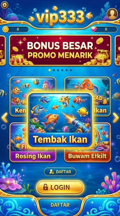 Halaman katalog aplikasi vip333 dengan berbagai kategori.